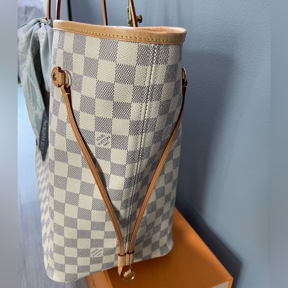 Louis Vuitton Damier Azur Neverfull GM w/ Bandeau - Picture 4 of 12